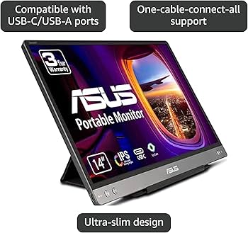 Amazon.com: ASUS ZenScreen MB14AC 14” Portable USB Monitor, 1080P
