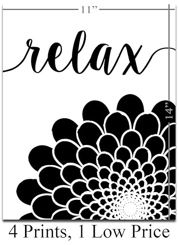 Miniatura 10 de Bathroom Wall Art Four Black and White Bathroom Pictures for Wall 8x10 Bath Flowers Art Print Pictures for Bathroom - Great Restroom Decor Pictures