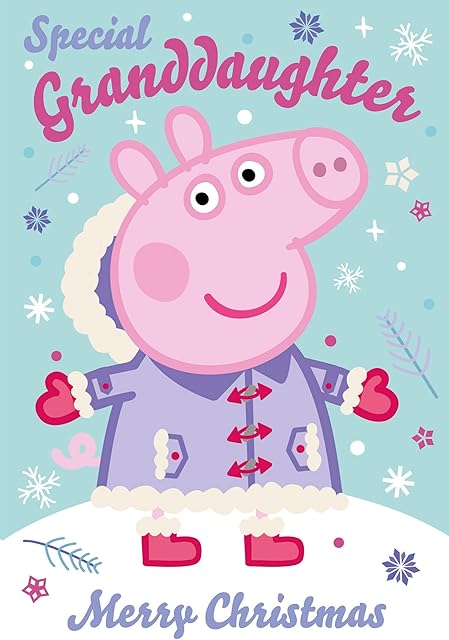 Danilo Promotions Official Peppa Pig Granddaughter Christmas Card, Multi, PGX07