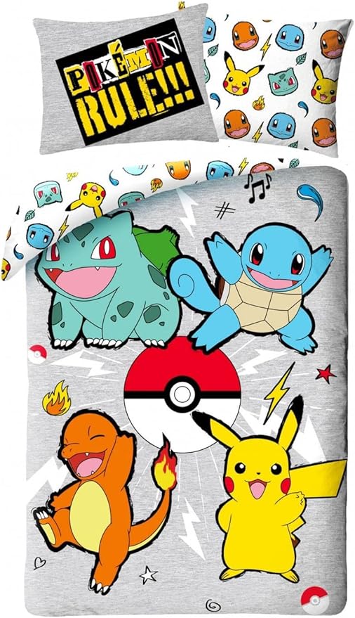 Pokemon Bettwäsche Set 140x200 cm + Kissen 70x90 cm · Pokémon Pikachu