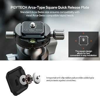 PGYTECH Arca-Swiss V2 Quick Release Plate & Clamp, with 1/4
