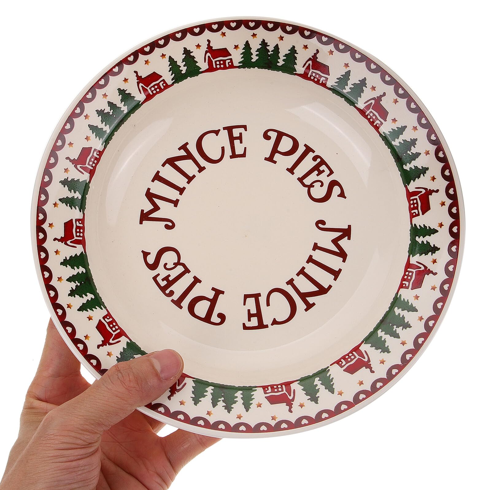 TOYANDONA Vajilla Navideña Plato de Cena Festivo Plato de Cerámica Navideño para Servir Comida Aperitivos Navideños