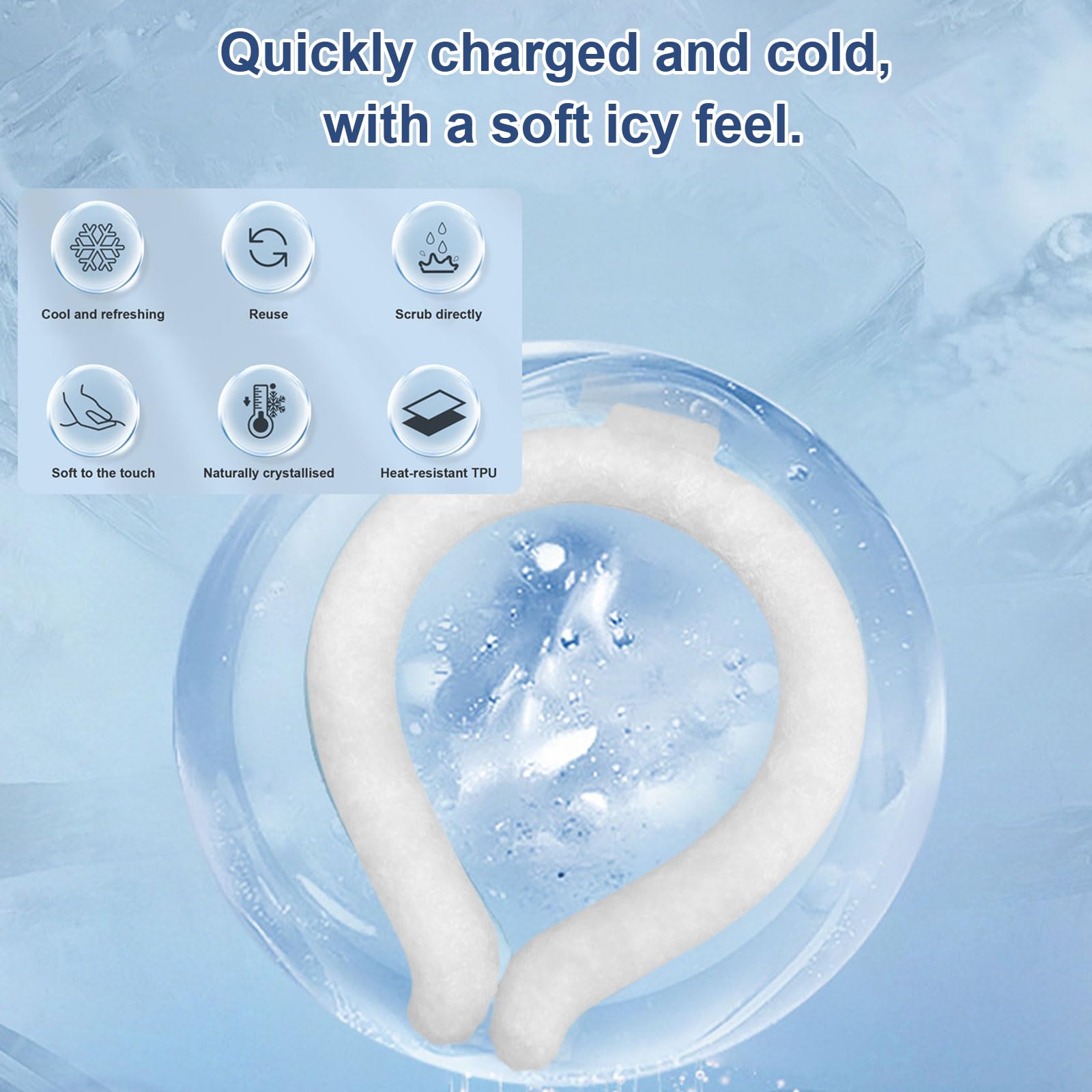Magic Gel Halsring-Kühler – Tragbarer Kühlring für den Nacken – Wiederverwendbares Kühlgel-Wrap für Sportler & Outdoor-Arbeiter
