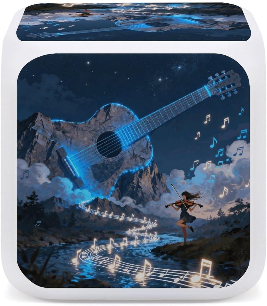 Night Light Alarm Clock, 7 Color Changing, Lyre Petal Breeze image 5