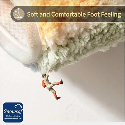 Miniatura 6 de Alfombras de baño de lujo, de 0.78 pulgadas de grosor, extra suaves, absorbentes, no se desprende, se lavan a máquina, alfombra de felpa lanuda