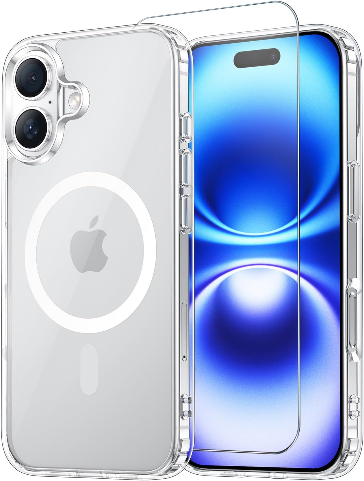 Temdan for iPhone 16 Case Clear, Compatible with Magsafe, Anti-Yellowing, Military-Grade Protection, Shockproof Slim Magnetic Phone Case Cover, Transparent