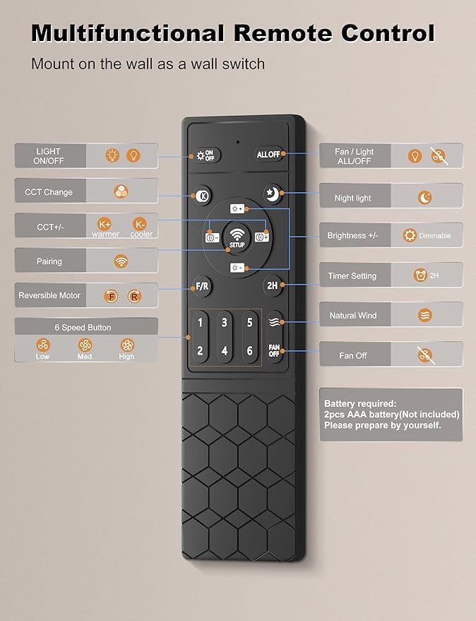 Ventilador de Techo 52 Pulgadas con Luz y Control Remoto/APP miniatura 8
