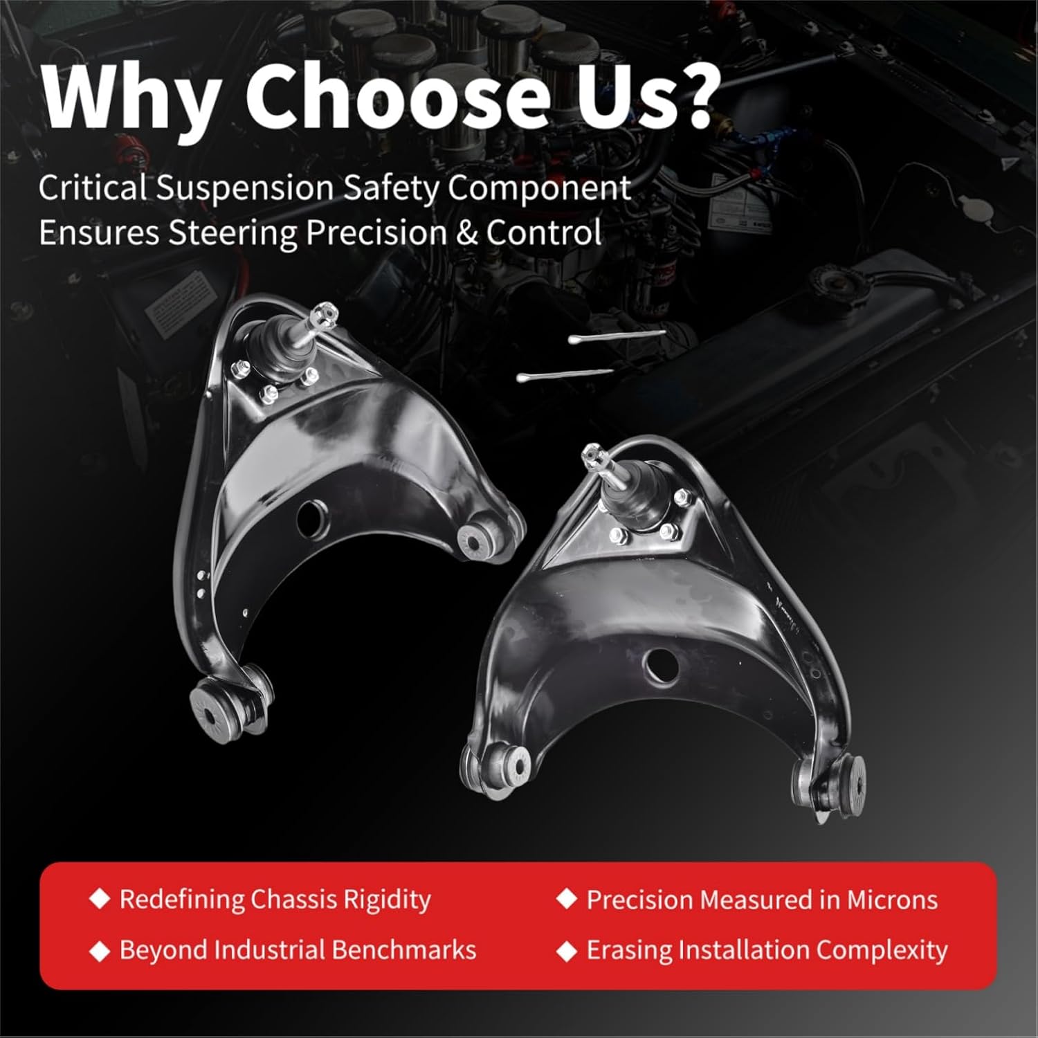 Front Upper Control Arm Fit for Chevrolet C1500 1988-1999 Chevrolet Express 1500 1996-2002 GMC C1500 1988-1999 RK620160 CK620160 RK620161 CK620161-2pcs Suspension Kit