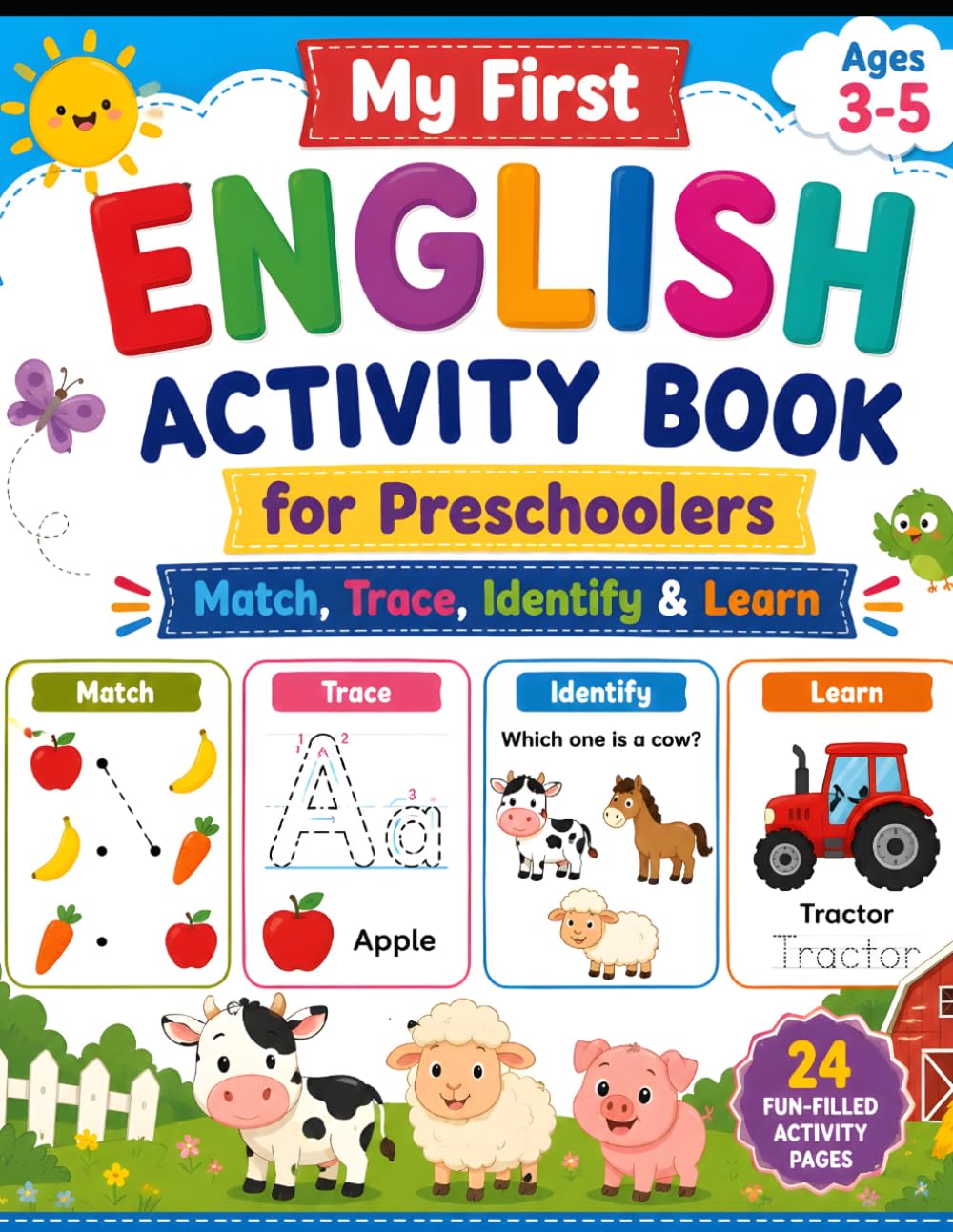 My First English Activity Book for Preschoolers: Preschool Activity Book:Match, Trace, Identify & Learn