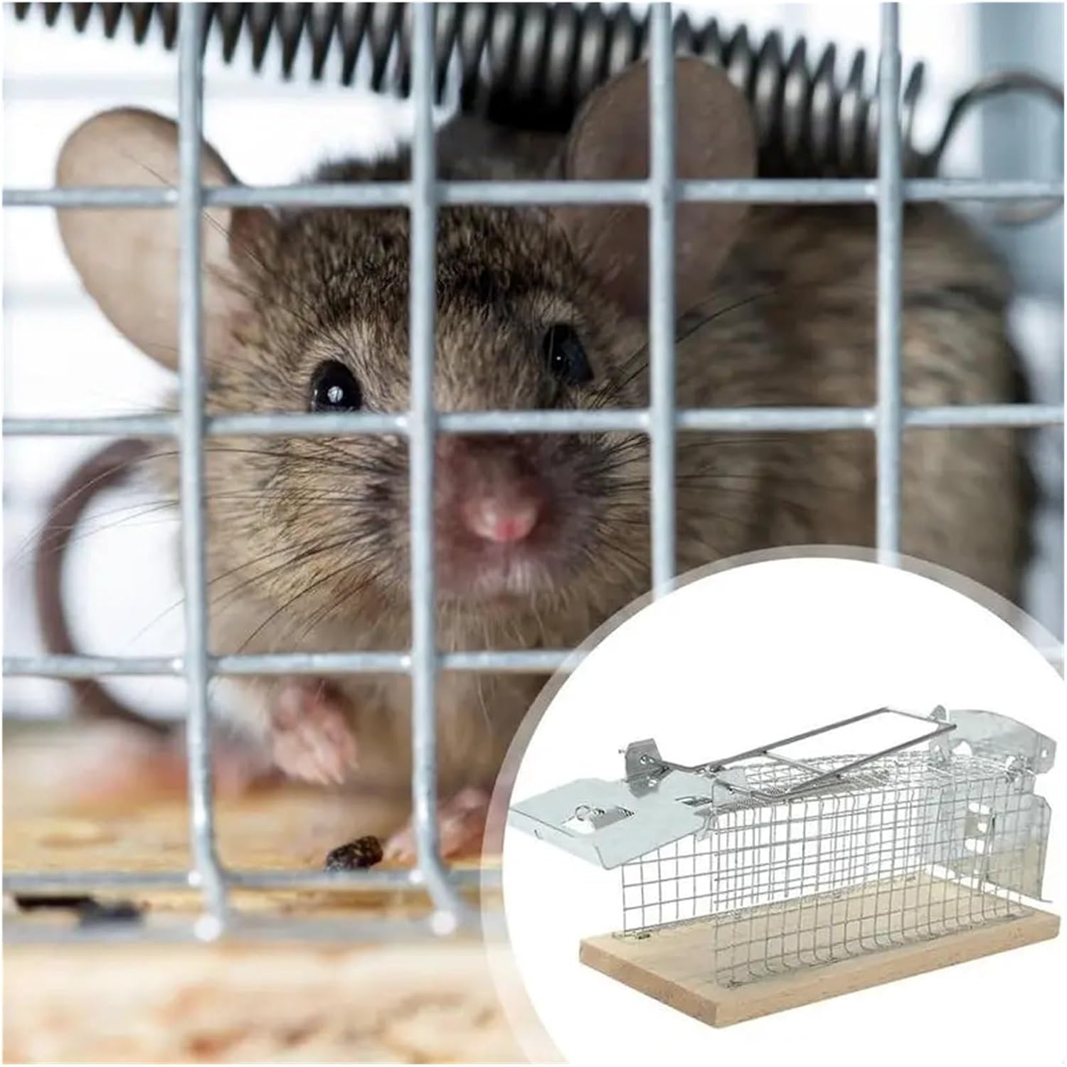 Automatic Continuous Cycle Self-Locking Wood Mousetrap 15x6x6.5cm Pack of 3