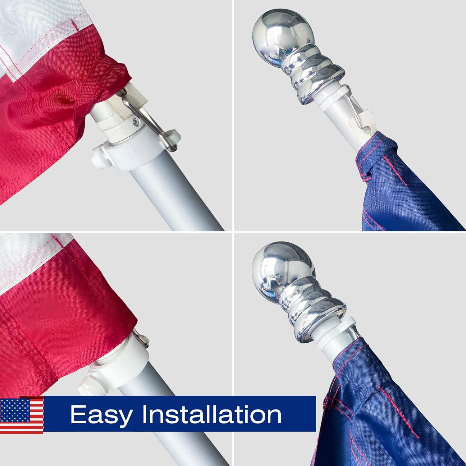 American Flag Pole Sleeve Banner Style 3x5 Ft USA US Flag Embroidered Stars Sewn Stripes Pole Sleeve Heavy Duty Durable (Flag Pole is NOT Included)