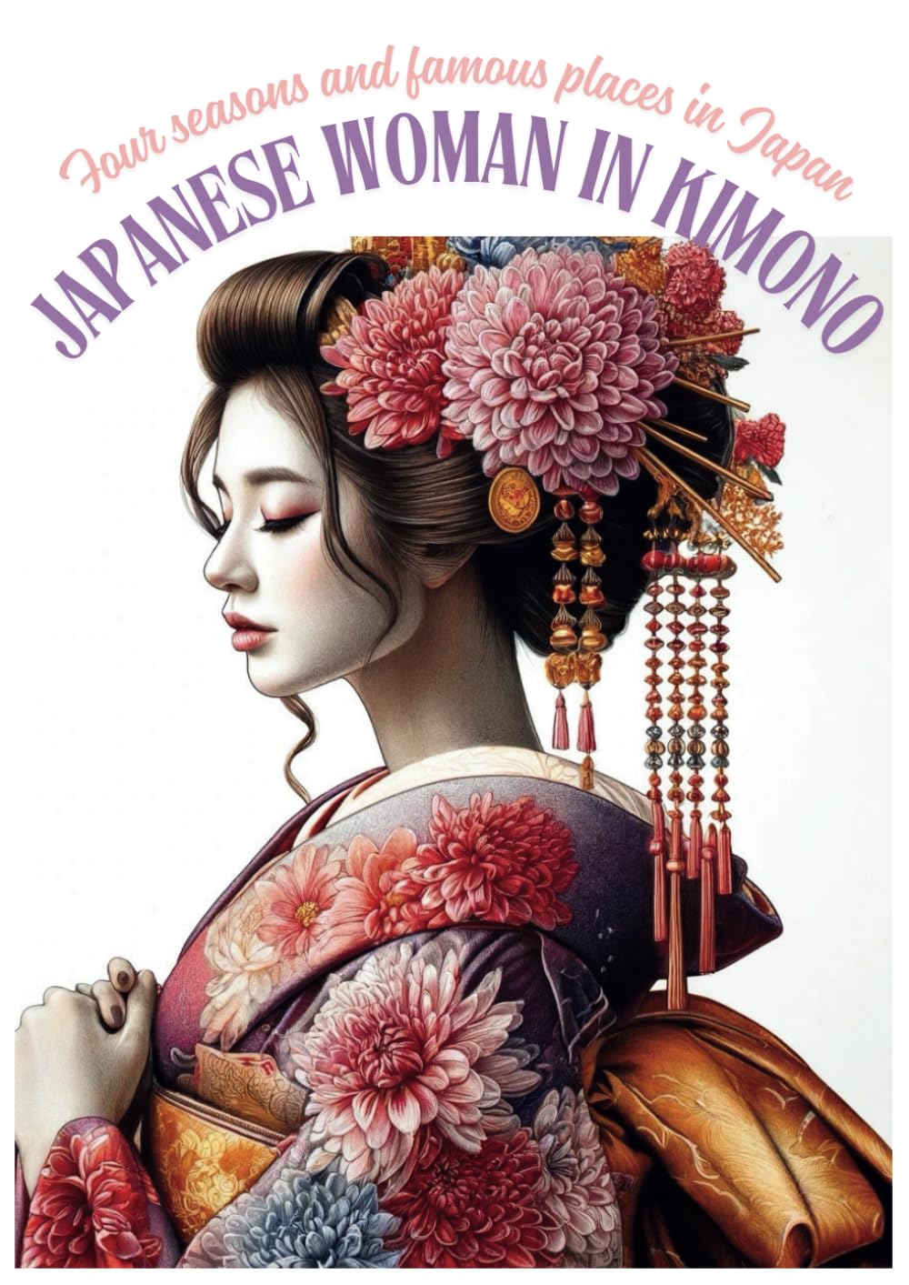 Japanese woman in kimono: 32 types of kimono, women in long-sleeved kimonos and famous places of the seasons