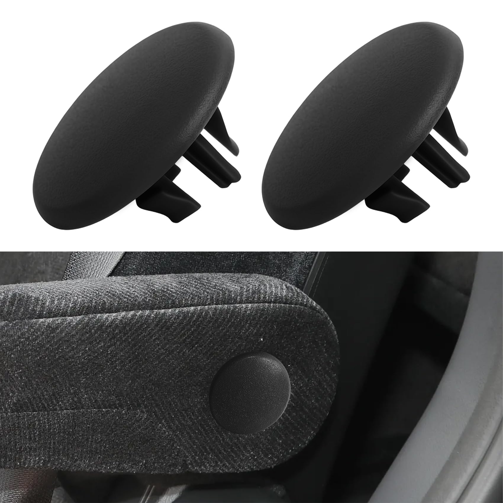 2PCS Armrest Cap Cover Seat Parts Replacement Left or Right Rear Bucket Seats Arm Rest Handle Trim Bolt