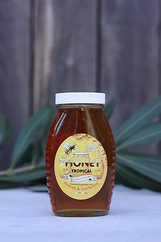 Miniatura 3 de Miel hawaiana AT&S, miel tropical natural de flores hawaianas, tarro de cristal de 1 libra, crudo, 100% puro, sin filtrar