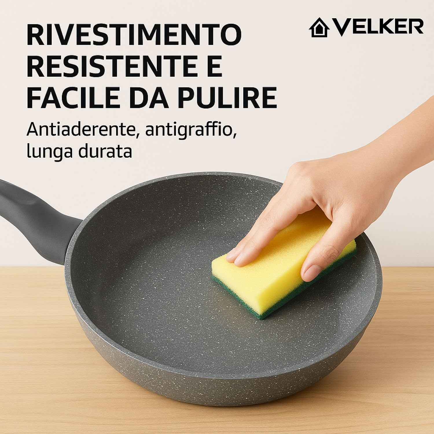 Velker - batteria da cucina a induzione 15 pezzi - kit pentole a induzione con rivestimento antiaderente adatto a tutti i piani cottura. Set pentole cucina