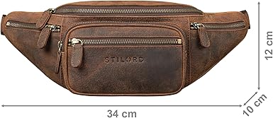 STILORD Caspar Riem Zak Leder Grote Vintage Riem Zak voor Heren