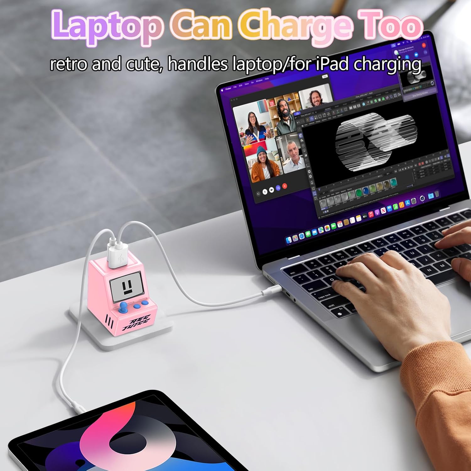 30W USB C Wall Charger Dual USB A Charger Block with Foldable Plug 3A Fast Charging Type C Phone Block Charging Box Brick for iPhone 17, Air, Pro, Pro Max, for iPad for Samsung Galaxy S25, Pink - Image 6