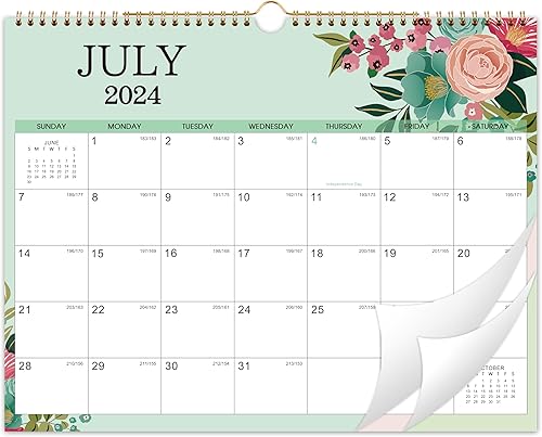 Calendario 2024-2025, calendario de pared 2024-2025, 15 x 11.5 pulgadas, julio 2024 a diciembre 2025, calendario mensual 2024-2025 con días festivos