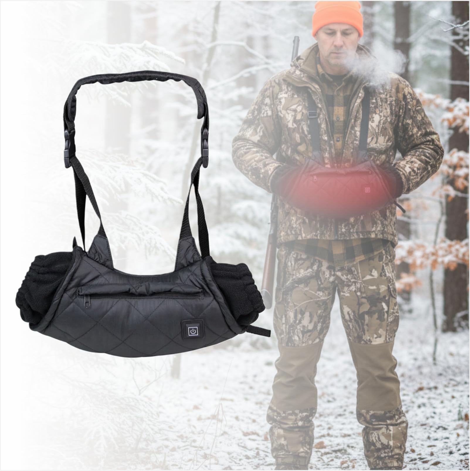 Manchon chauffant USB pour la chasse, la pêche, le camping, la randonnée, le ski et les activités de plein air par temps froid, 1 pièce