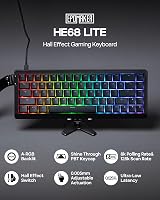 EPOMAKER HE68 Lite Hall Effect Gaming Billentyűzet 8K Polling Fekete 2