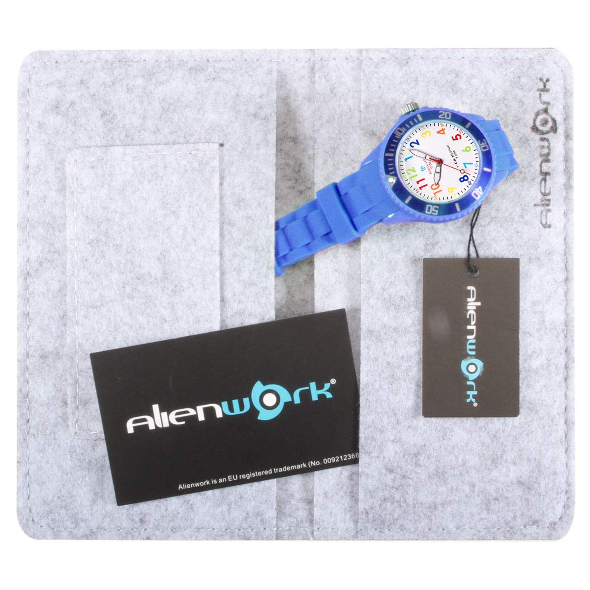 Alienwork Kids Montre Pédagogique Apprendre l'Heure Enfants Garçon Fille Temps d'apprentissage Résistant à l'eau 5 ATM