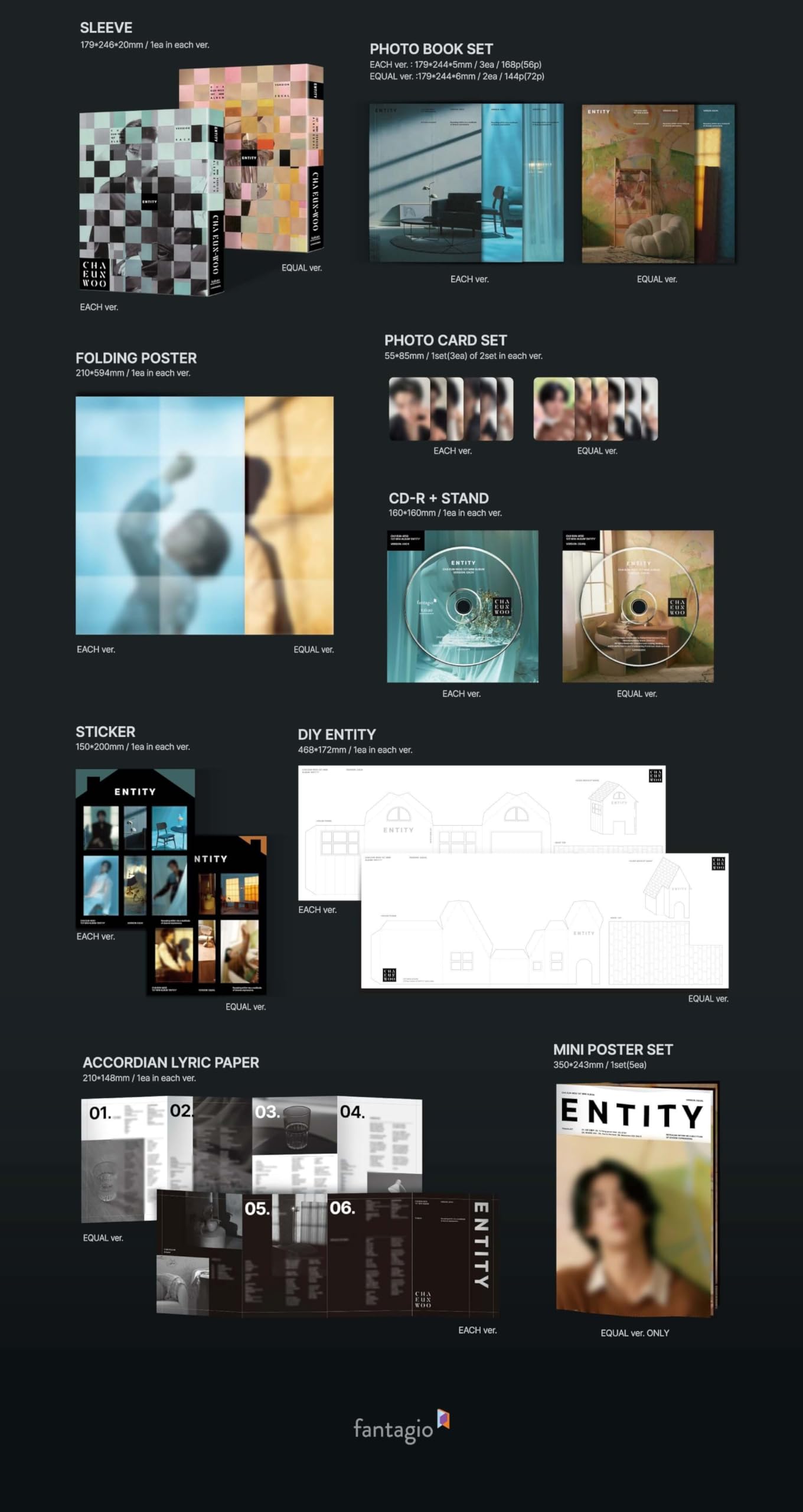 Amazon.co.jp: Cha Eun-woo ENTITY KPOP Album (韓国アルバム) [EACH