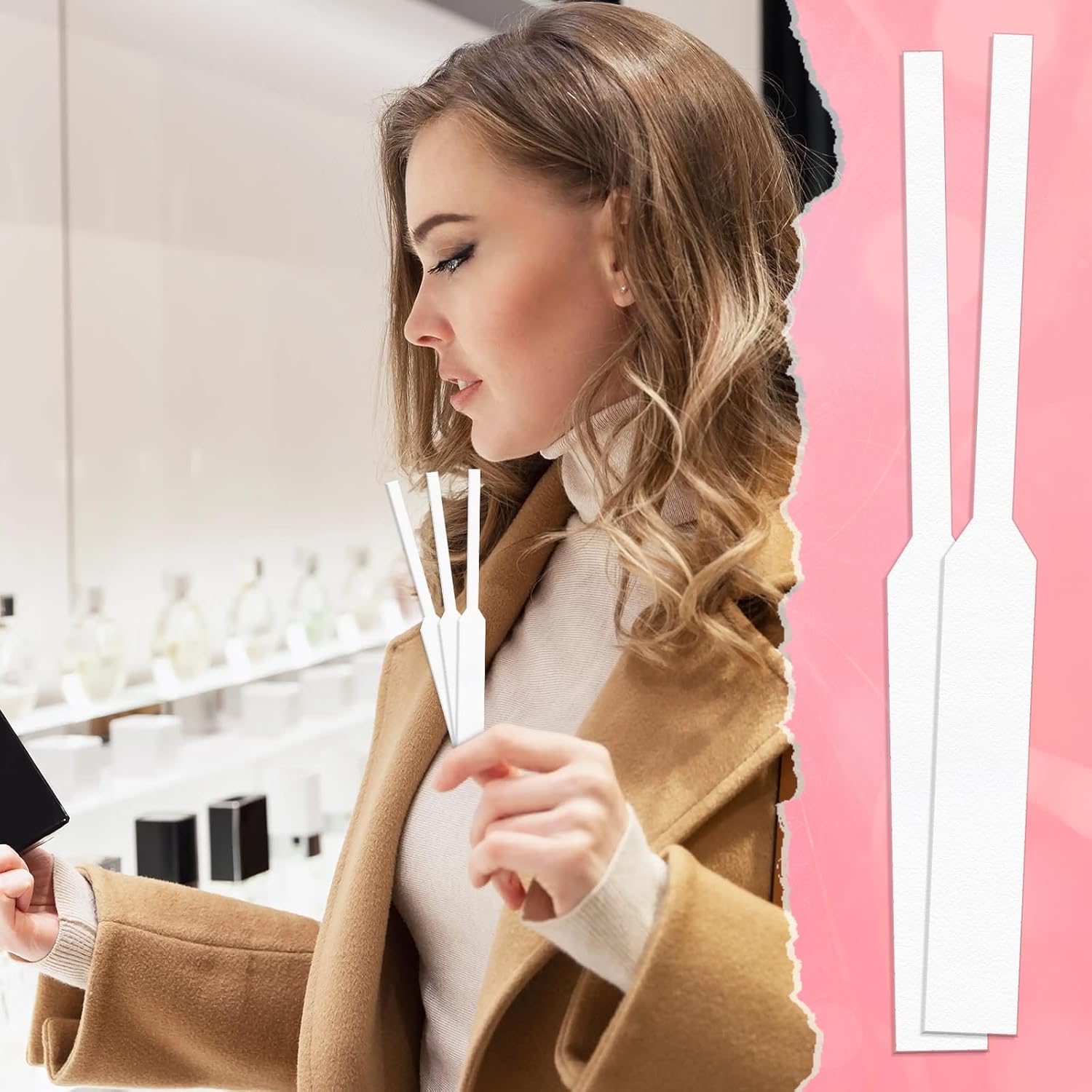 200 PCS Perfume Tester Strips, Disposable Fragrance Test Strips, Pure White and Strong Absorbent, Fragrance Blotter Strips, Scent Strips, for Fragrances Essential Oils Spice (200PCS)