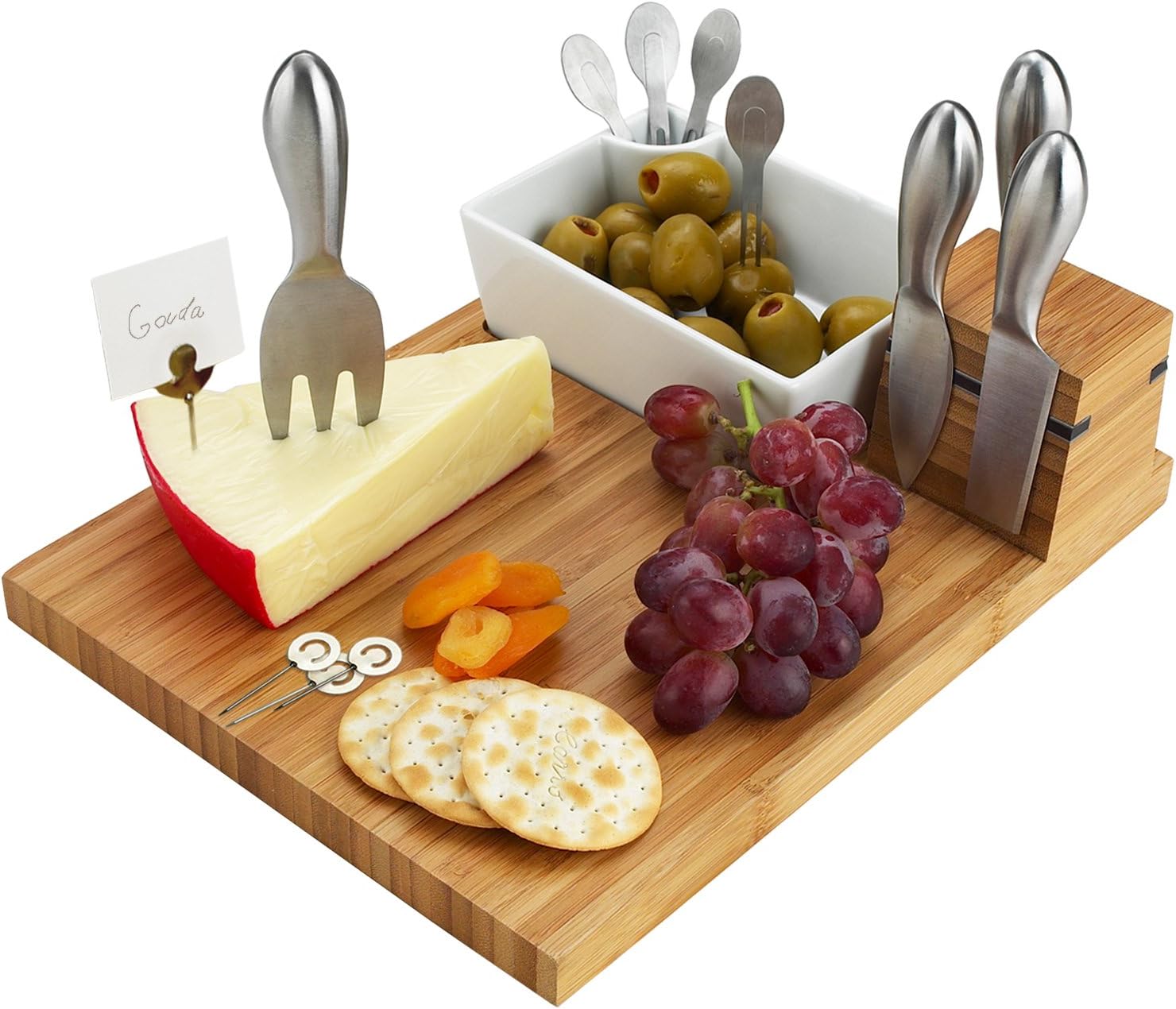 NCAA Penn State Nittany Lions Officially Licensed Bamboo Cheese/Charcuterie Board with knife Set & cheese Markers by Picnic at Ascot