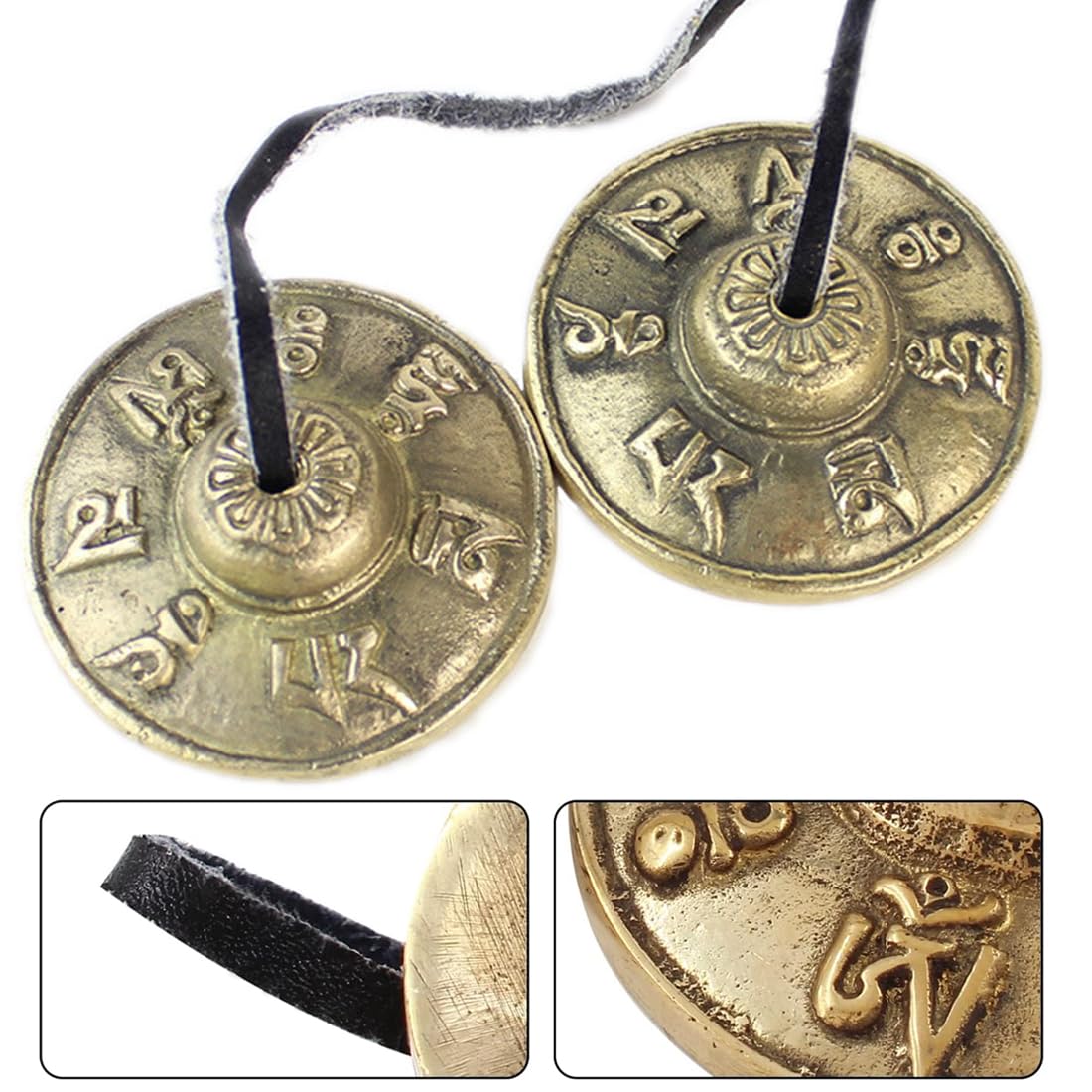 Zimbel, Chinesische Deko, Tibetische Tingsha Zimbeln Glocken Buddhistische Meditation Yoga Glocke geprägte Manjira Spirituelle Geschenke