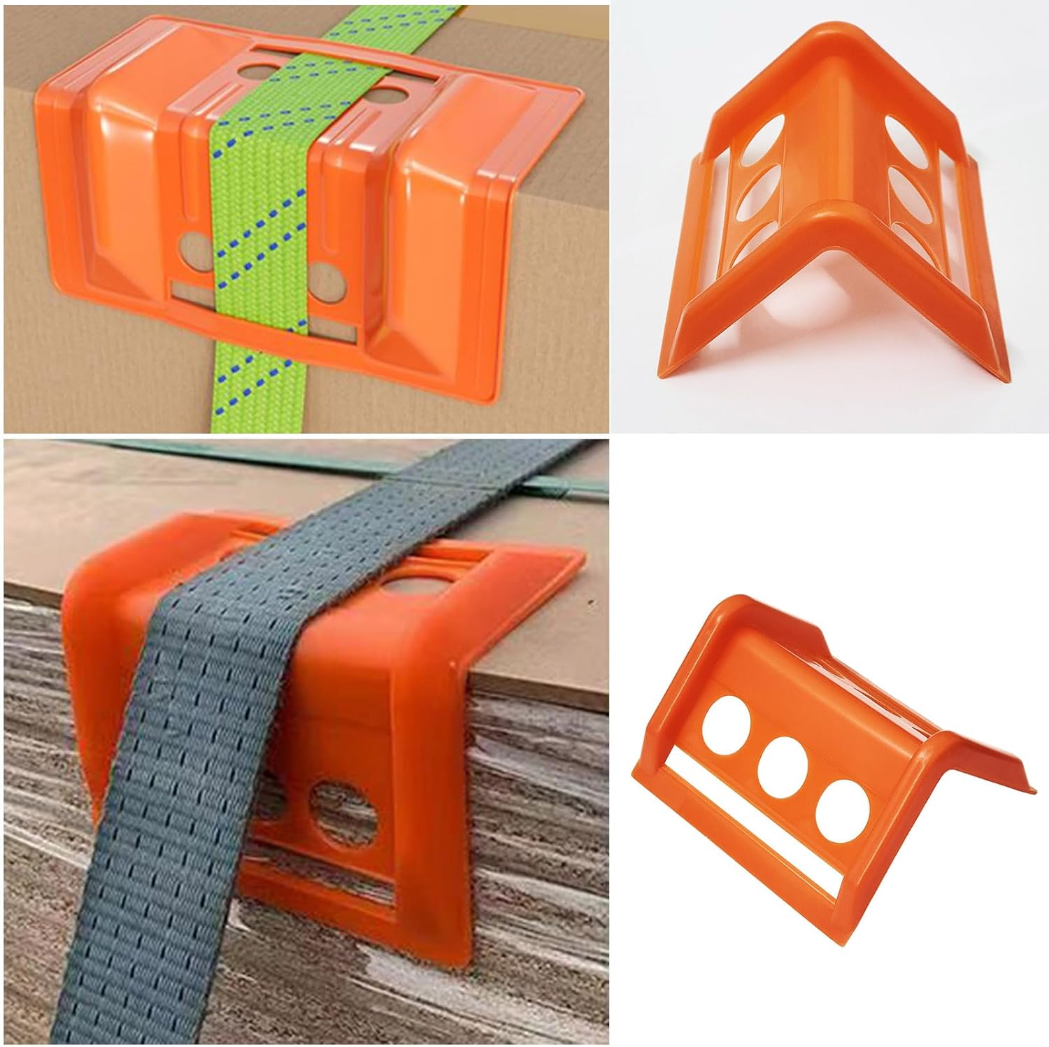 Heavy Duty Plastic Flatbed Carton Edge Protectors, Corner Tie Down Protectors Tie Down Corner Guard for Cargo Loads Shipping Set (40)