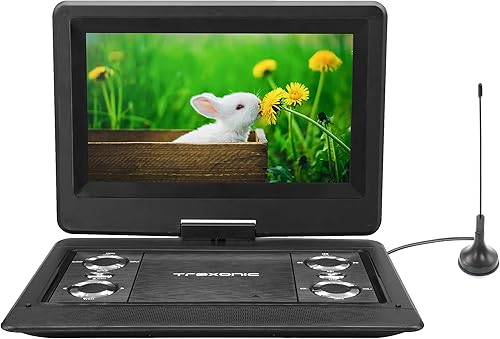 Miniatura 10 de Trexonic 12.5 Inch Portable TV+DVD Player with Color TFT LED Screen and USB/HD/AV Inputs,Black