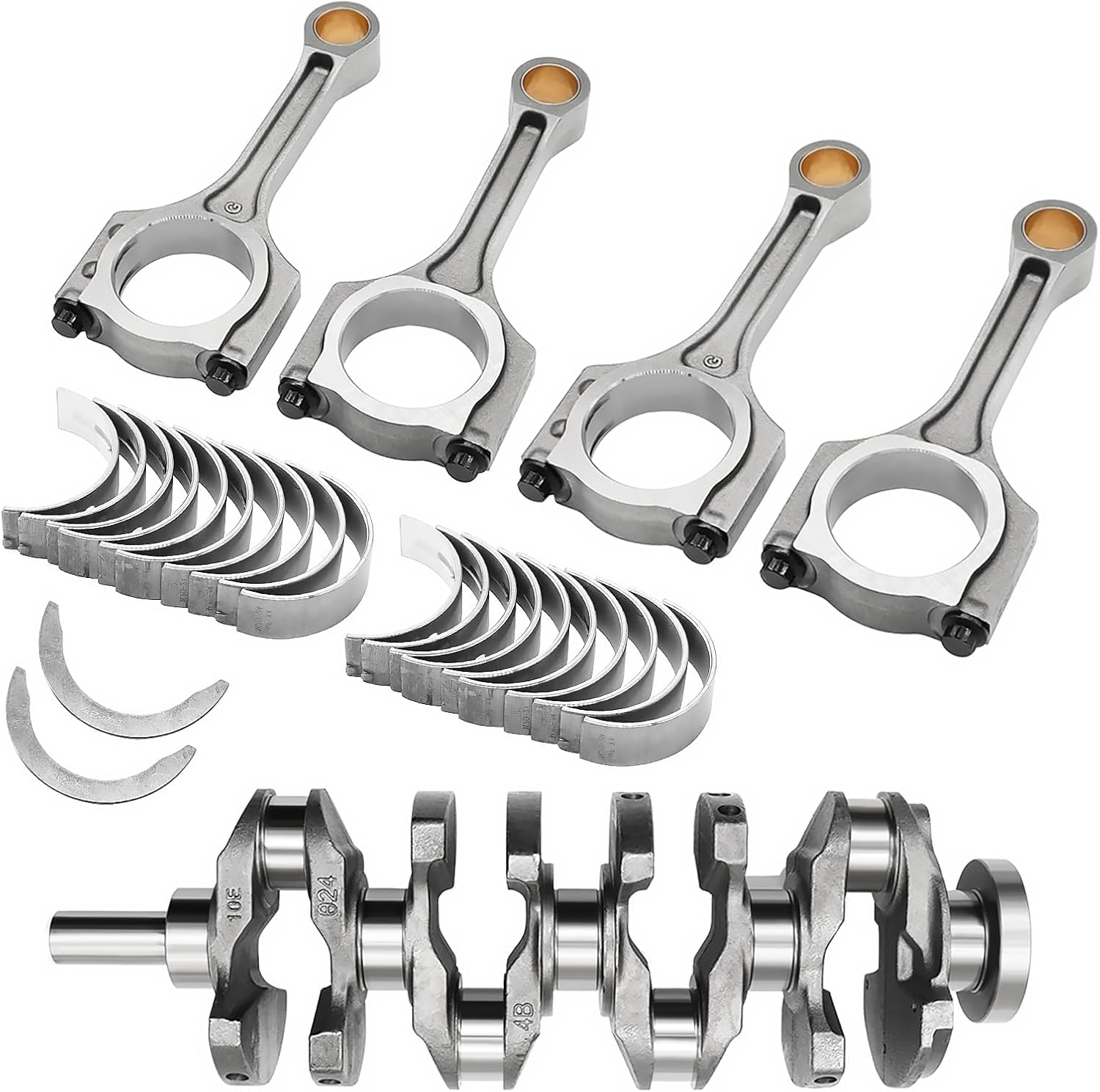 Crankshaft Connecting Rod Bearings Kit Compatible with Santa Fe Sport 2.4L 2013-2018, Compatible with Optima 2.4L 2011-2020 231112G230 231112G200