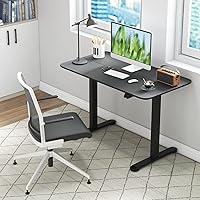 Vista 2 de GOFLAME Height Adjustable Electric Standing Desk, 44 x 24 Inches Sit to Stand Computer Workstation with Cable Management Hole, Ergonomic Stand up