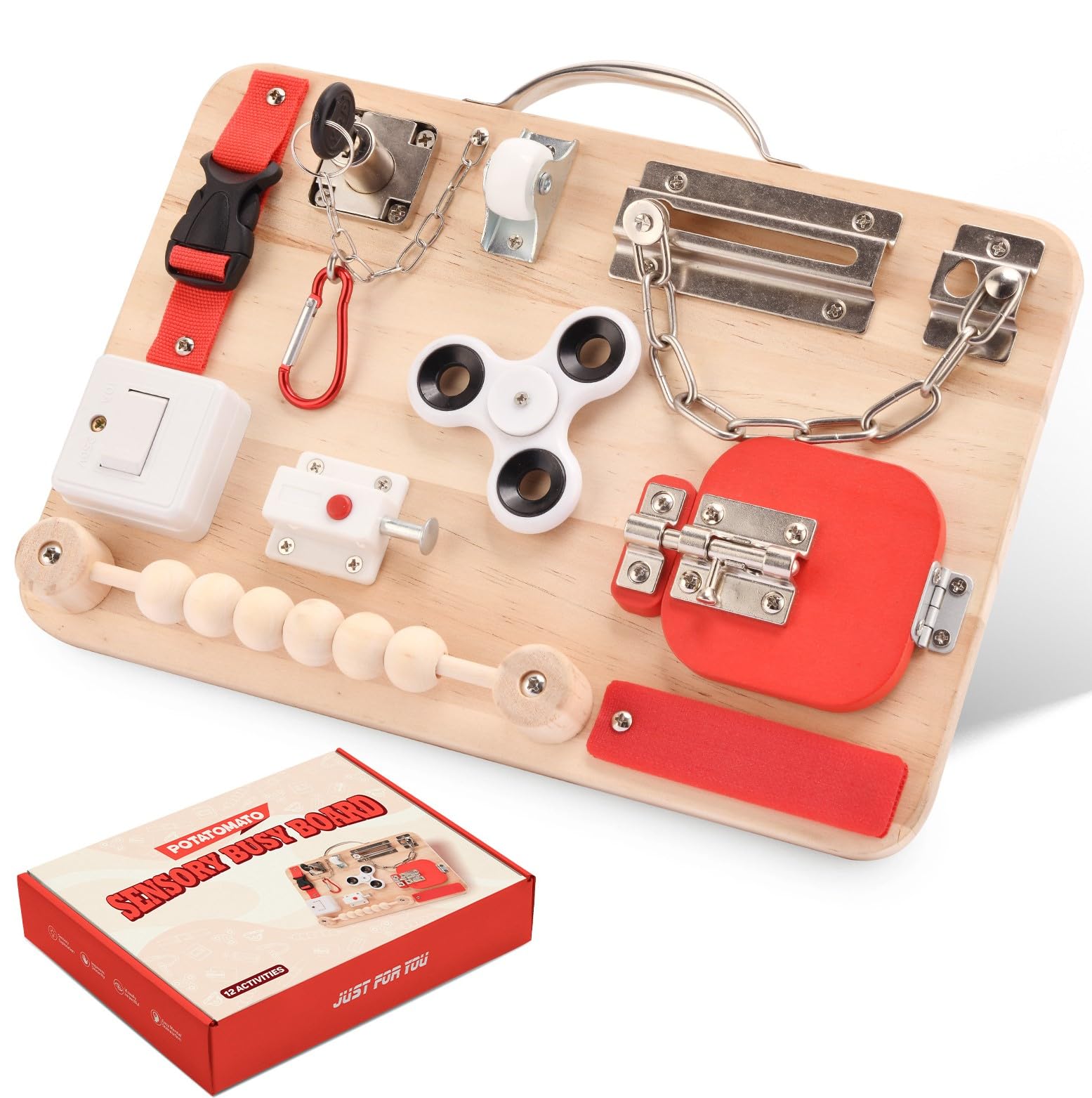 Amazon.co.jp: Potatomato Montessori モンテッソーリ ビジーボード