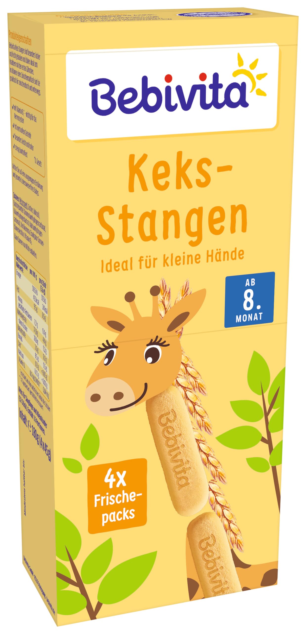 Bebivita Keks-Stangen, 9er Pack (9 x 180 g)