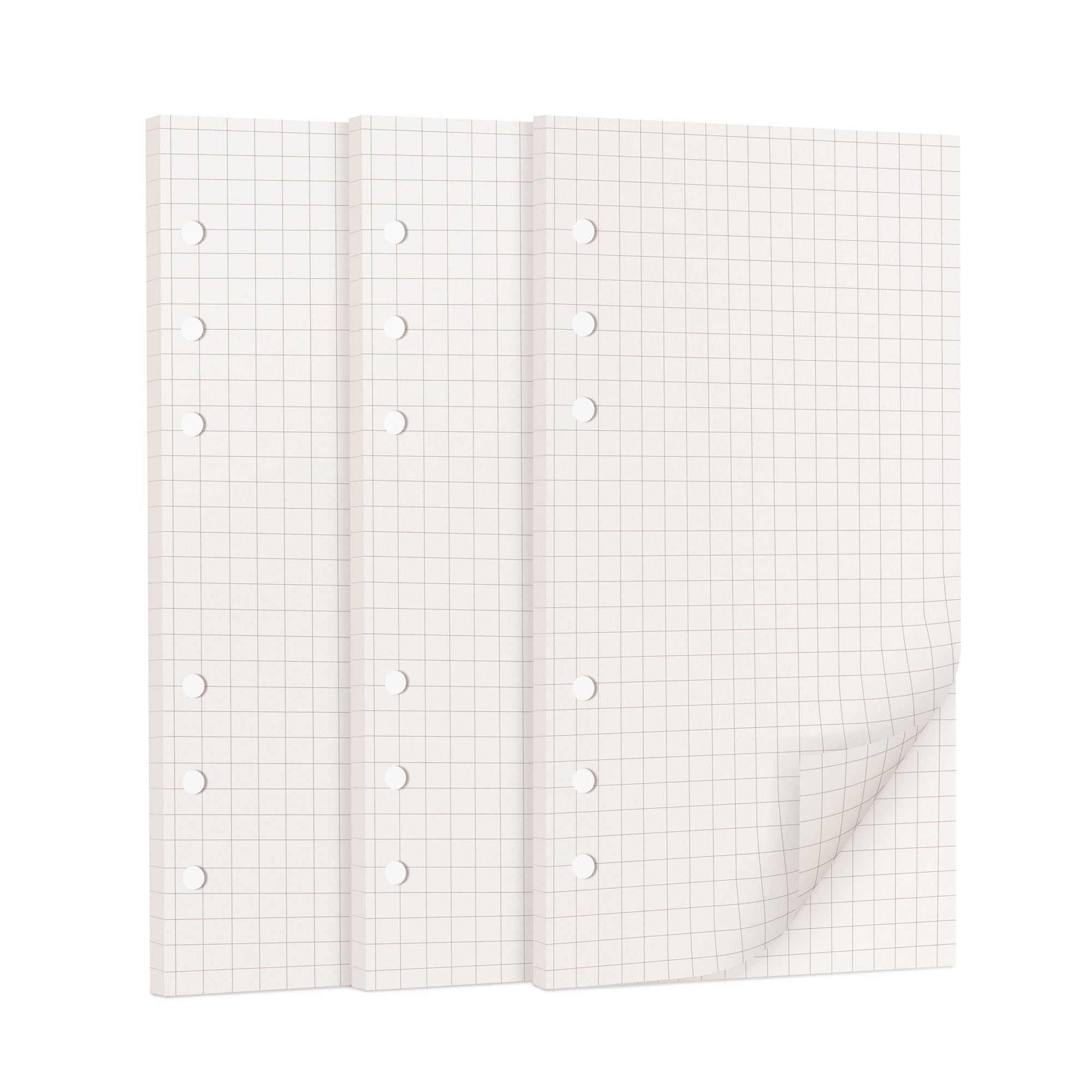 A6 Loose Leaf Refill Paper, 135 Sheets 5mm Grid Planner Refills, 6-Ring Binder Compatible, 100GSM Insert Papers for Notebooks, School, Office, College Notes, Journaling & Printing(171x94mm) — image 1