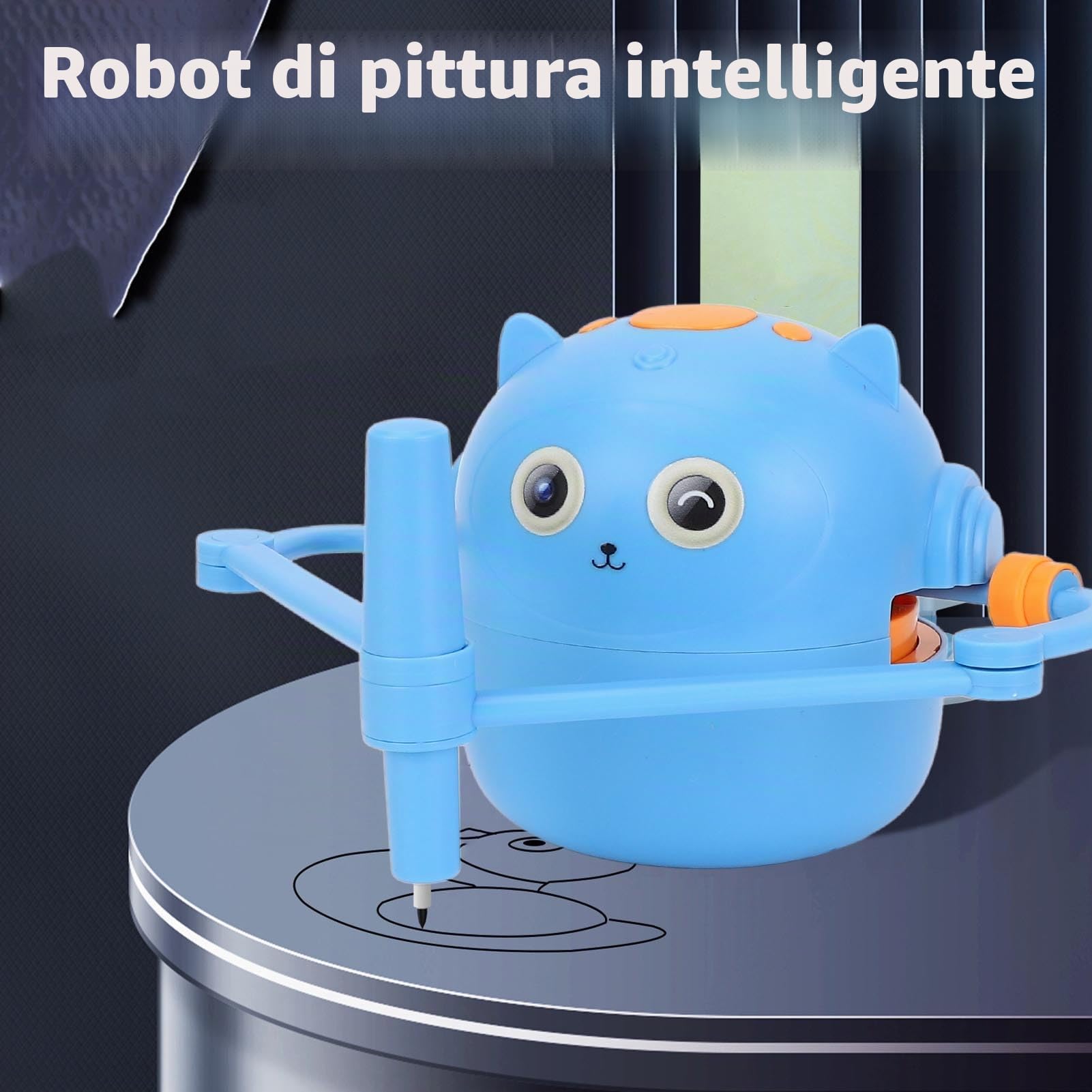Robot da Disegno Educativo, Giocattolo Interattivo con 100 Carte di Parole, per Bambini