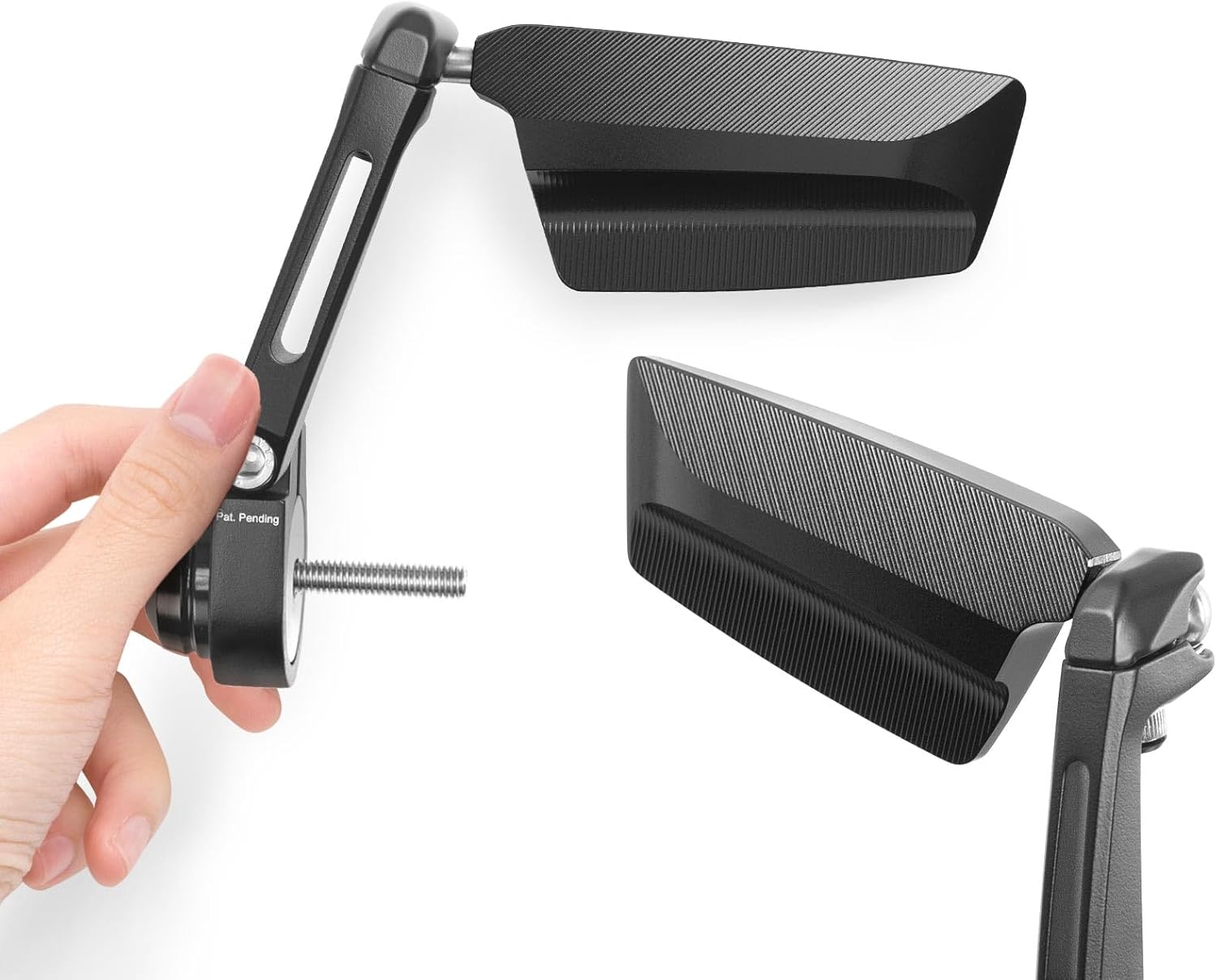 KiWAV コリン 黒 バーエンドミラー 丸型 クランプ式 トライアンフ水冷