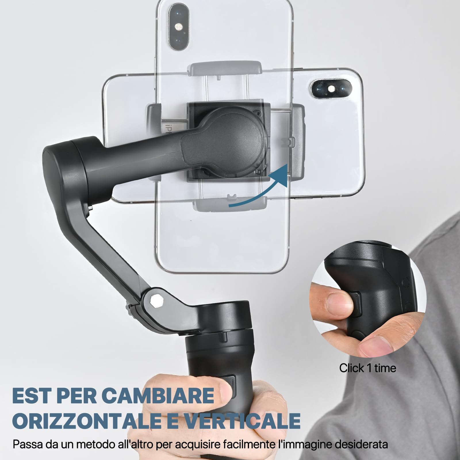 Stabilizzatore gimbal del telefono 3-Axis Smartphone Gimbal pieghevole per Vlogging, Youtube, Video in Diretta, Compatibile con iPhone/Android