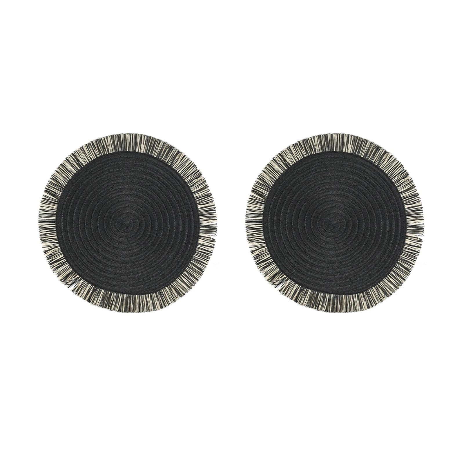 Napperons ronds pour table à manger grand diamètre 15 pouces set de table cuisine 2pcs