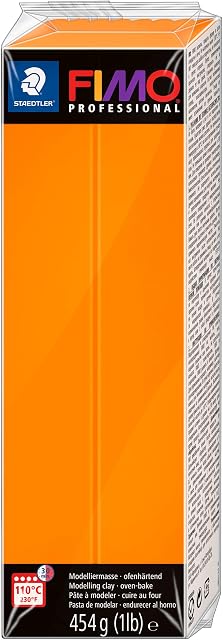 Staedtler FIMO profesjonalna masa modelarska do utwardzania w piecu (duży blok 454 g (1 lb)) kolor: pomarańczowy