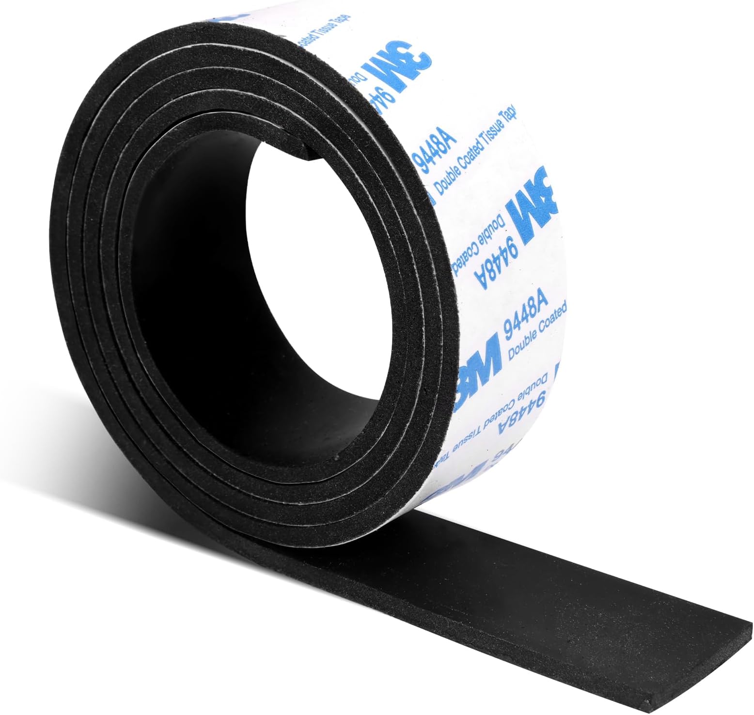 Rubber Strips, Solid Rubber Sheets Self Adhesive Neoprene Rolls & Strips for DIY Gaskets Anti-Slip Pads Crafts Pads Seal Strip Weather Striping (1” Wide x 1/8" Thick x 3.3' Long)
