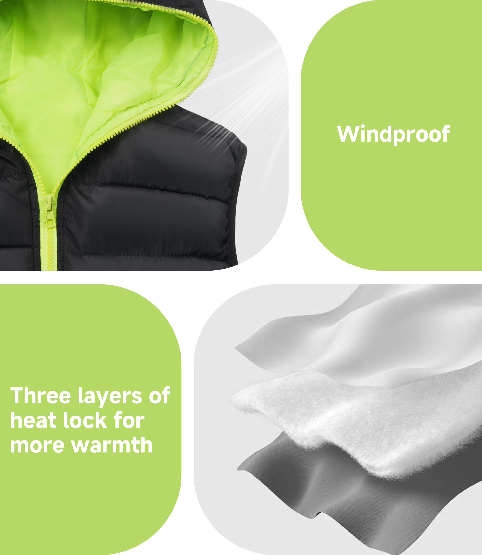 Chaleco Acolchado para Niños Invierno Cálido Niño Sin Mangas Chaqueta con Capucha