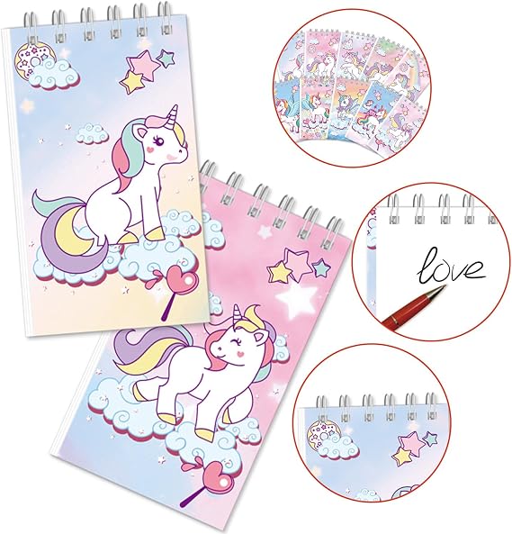 Unicorn Stationery Set - Unicorn Party Bags Fillers, Unicorns Pencils, Unicorns Book, Girls Gifts for Birthday, School Stationery, Rewards, Supplies Pre Filled Party Bags, Girls Stationery Set