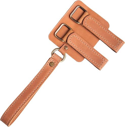 Correa de cuero natural para tu bastón, cordón de muñeca de bastón, elegante regalo hecho a mano, Marrón claro (Cuero Natural)