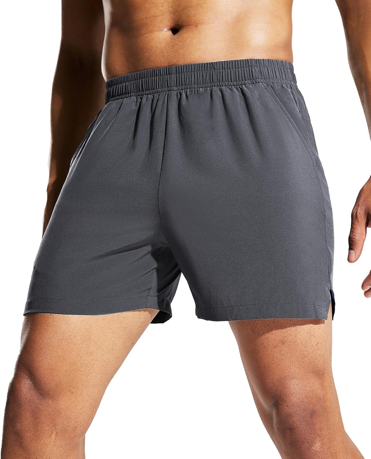 MIER Mens 3 Pack Running Athletic Shorts 5 Inch Quick Dry Lightweight Gym Workout Training Sports Shorts with Pockets - Image 2