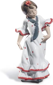 LLADRO Juanita Flamenco Dancer Girl Figurine. Red. Porcelain Figure Figure.