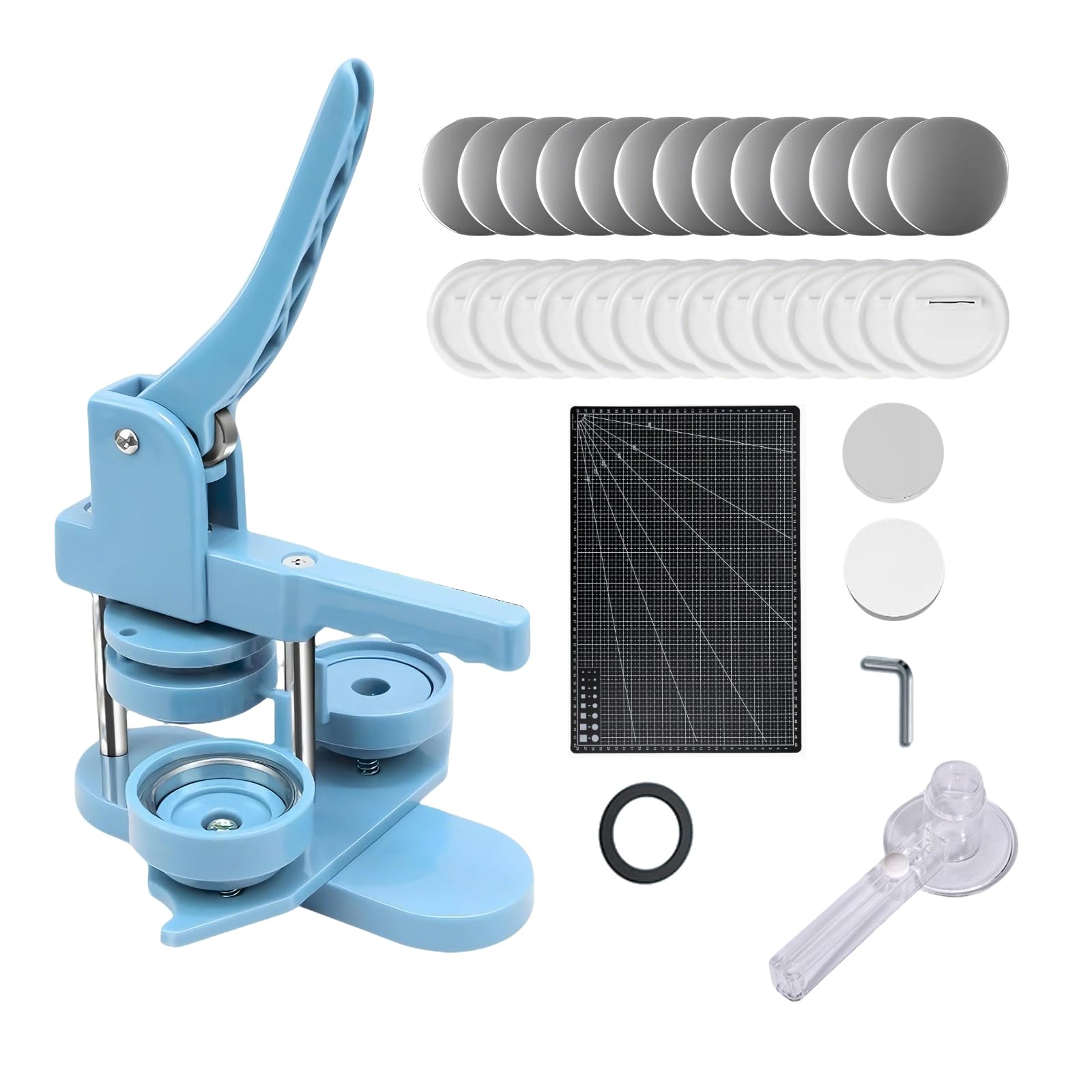 Machine à boutons avec 100 accessoires et tapis de découpe inclus