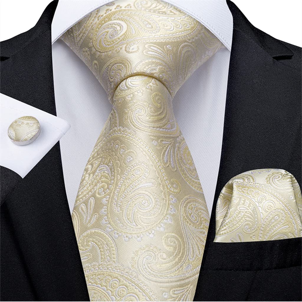 Corbata de Seda para Hombre, pañuelo Informal, Gemelos, Traje, Fiesta de Negocios, Corbata de Boda para Hombre