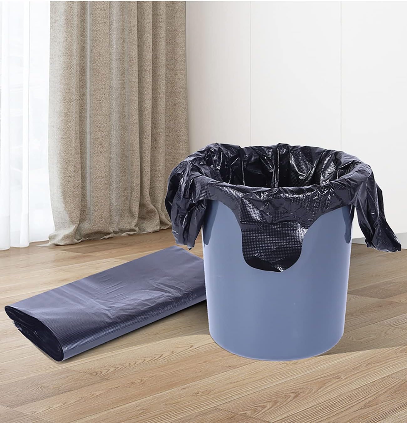 200 Counts Kitchen Garbage Bags 4 Gallon Black Trash Bags with Handles 1.8mil Thick Contractor Bags, Picnic, Kitchen, Daily Use, Bedroom Waste Bin Garbage Bags, Bulk Bags